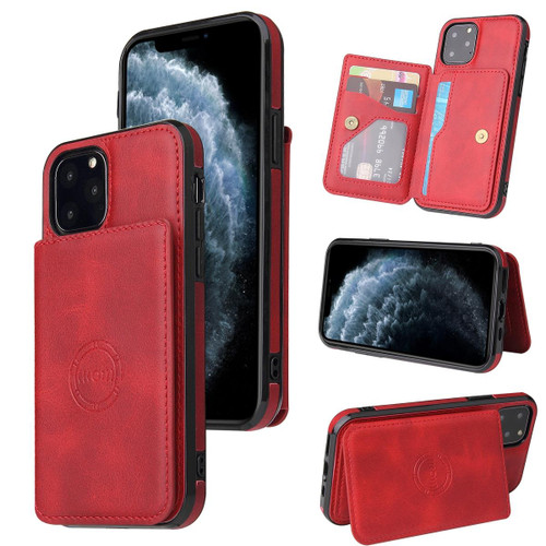 For iPhone 12 Pro Max Calf Texture Magnetic Case(Red)