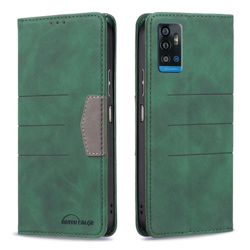 For ZTE Blade A71 Magnetic Splicing Leather Phone Case(Green)