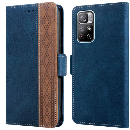 For Xiaomi Redmi Note 11 Stitching Side-Magnetic RFID Leather Phone Case(Royal Blue)