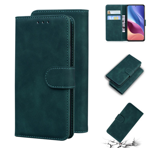 For Xiaomi Redmi K40 / K40 Pro / Poco F3 Skin Feel Pure Color Flip Leather Phone Case(Green)