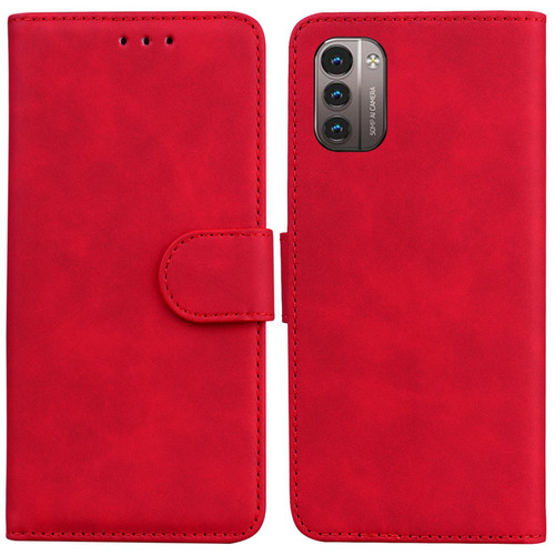 For Nokia G11 / G21 Skin Feel Pure Color Flip Leather Phone Case(Red)