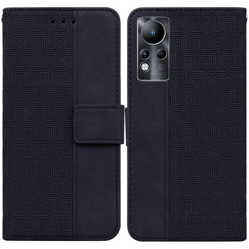 For Infinix Note 11 Geometric Embossed Leather Phone Case(Black)