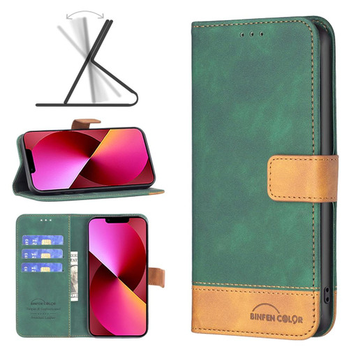 For iPhone 13 BF11 Color Matching Skin Feel Leather Phone Case For iPhone 8 Plus / 7 Plus(Green)
