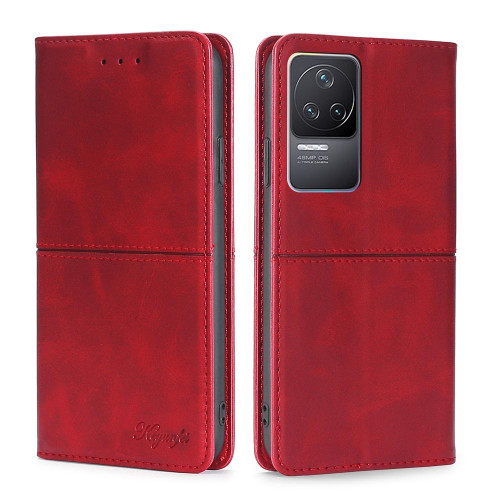 For Xiaomi Redmi K50/K50 Pro Cow Texture Magnetic Horizontal Flip Leather Phone Case(Red)