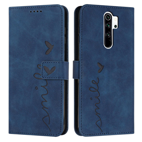 For Xiaomi Redmi Note 8 Pro Skin Feel Heart Pattern Leather Phone Case(Blue)