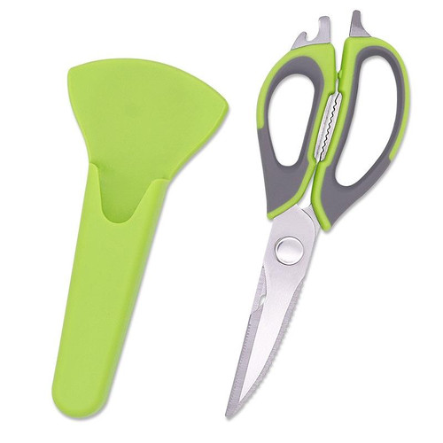 2 PCS With Sleeve Card Packaging Detachable Magnetic Kitchen Scissors Stainless Steel Household Kitchen Food Scissors Refrigerator Scissors,Random Color Delivery