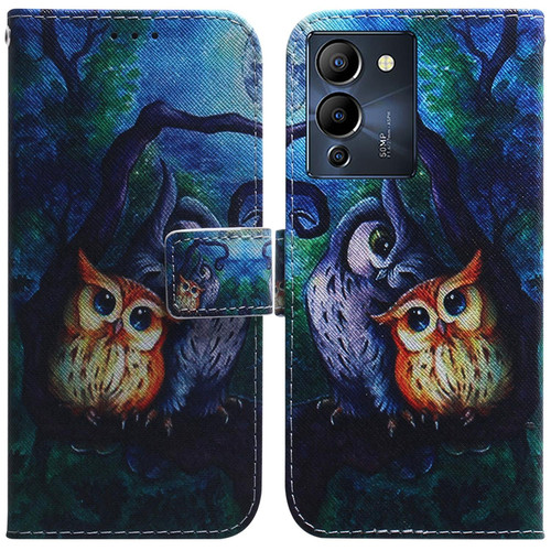 For Infinix Note 12 G96/X670 Coloured Drawing Leather Phone Case(Oil Painting Owl)