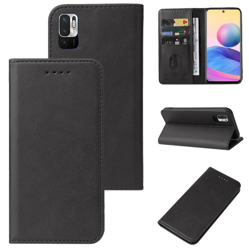 For Xiaomi Redmi 10 5G Magnetic Closure Leather Phone Case(Black)