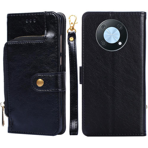 For Huawei nova Y90 4G Zipper Bag Leather Phone Case(Black)