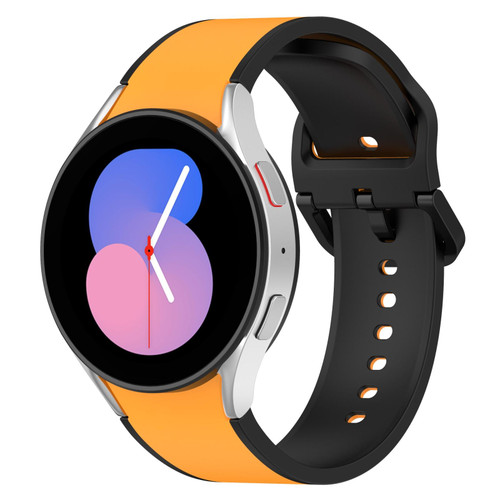 For Samsung Galaxy Watch5 Pro / Watch5 Two-color Silicone Watch Band(Yellow Black)