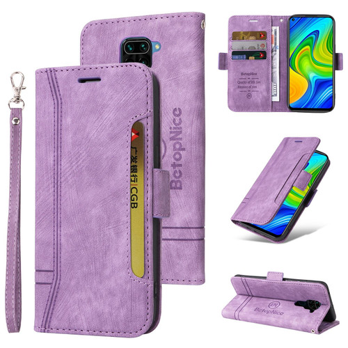 For Xiaomi Redmi Note 9 4G BETOPNICE Dual-side Buckle Leather Phone Case(Purple) For Xiaomi Redmi Note 9 4G BETOPNICE Dual-side Buckle Leather Phone Case(Purple)