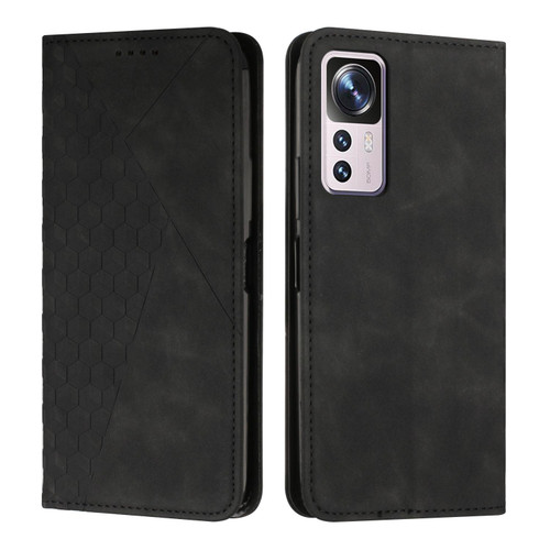 For Xiaomi 12T/12T Pro/Redmi K50 Ultra Diamond Splicing Skin Feel Magnetic Leather Phone Case(Black)