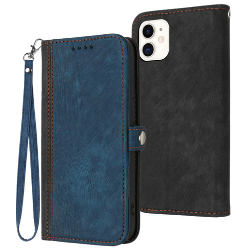 For iPhone 12 mini Side Buckle Double Fold Hand Strap Leather Phone Case(Royal Blue) For iPhone 12 mini Side Buckle Double Fold Hand Strap Leather Phone Case(Royal Blue)