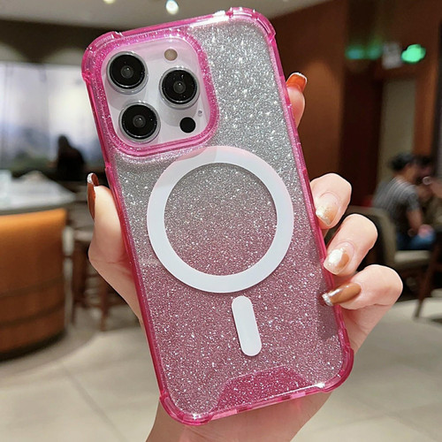 For iPhone 11 Pro MagSafe Gradient Color Glitter Acrylic Shockproof Phone Case(Pink) For iPhone 11 Pro MagSafe Gradient Color Glitter Acrylic Shockproof Phone Case(Pink)