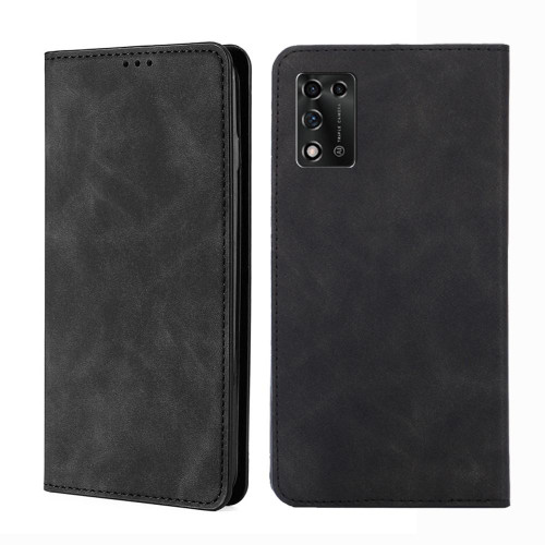 For ZTE Libero 5G III Skin Feel Magnetic Horizontal Flip Leather Phone Case(Black)