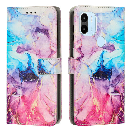 For Xiaomi Redmi A1+ Painted Marble Pattern Leather Phone Case(Pink Purple) For Xiaomi Redmi A1+ Painted Marble Pattern Leather Phone Case(Pink Purple)