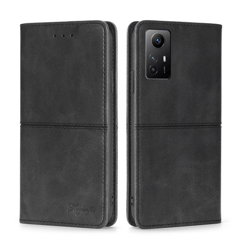 For Xiaomi Redmi Note 12S 4G Cow Texture Magnetic Leather Phone Case(Black)