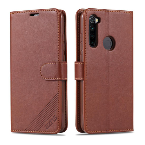 For Xiaomi Redmi Note 8T AZNS Sheepskin Texture Horizontal Flip Leather Case with Holder & Card Slots & Wallet(Brown)