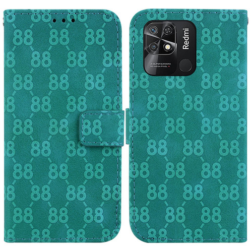 For Xiaomi Redmi 10C Double 8-shaped Embossed Leather Phone Case(Green)
