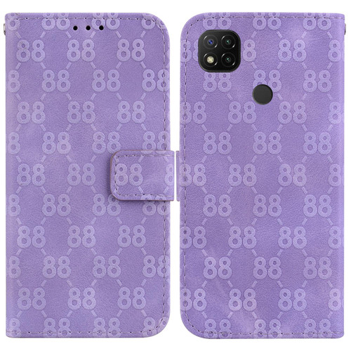 For Xiaomi Redmi 9C Double 8-shaped Embossed Leather Phone Case(Purple)