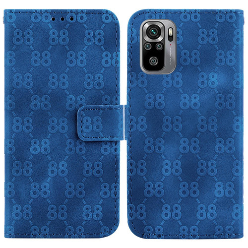 For Xiaomi Redmi Note 10 4G / Note 10S Double 8-shaped Embossed Leather Phone Case(Blue)