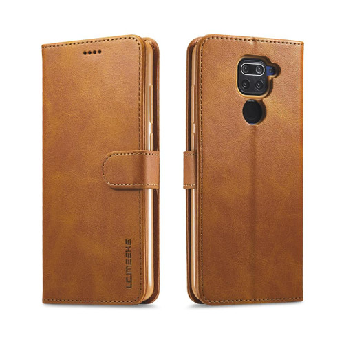 For Xiaomi Redmi Note 9 LC.IMEEKE Calf Texture Horizontal Flip Leather Case, with Holder & Card Slots & Wallet(Yellow)