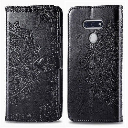 For LG Style3 L-41A Mandala Flower Embossed Horizontal Flip Leather Case with Bracket / Card Slot / Wallet / Lanyard(Black)
