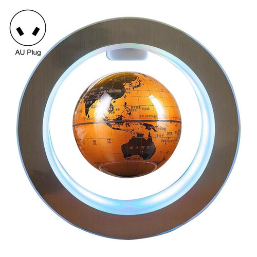 Living Room Desktop Decorations Magnetic Levitation Globe with LED Light, Plug Type:AU Plug(Gold Yellow)