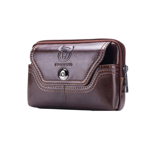 BULL CAPTAIN  Leather Multifunctional Waist Bag For Men(Brown-04)