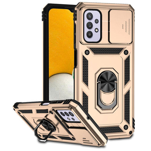 For Samsung Galaxy A32 5G Sliding Camshield Holder Phone Case(Gold)
