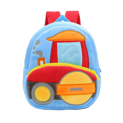 3D Cartoon Trucks Cars Plush Kids Backpack Children School Bags(Enginer)