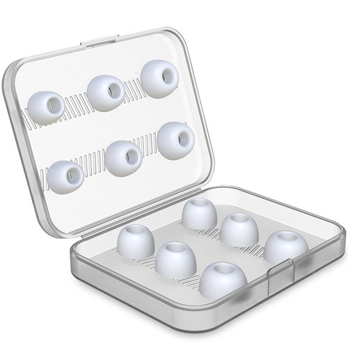 6 Pairs Wireless Earphone Replaceable Silicone Ear Cap Earplugs for AirPods Pro, with Storage Box(White)