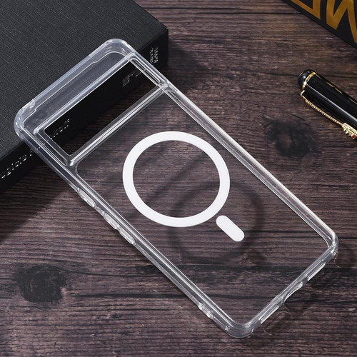 For Google Pixel 8 Pro Transparent MagSafe Magnetic PC + TPU Phone Case