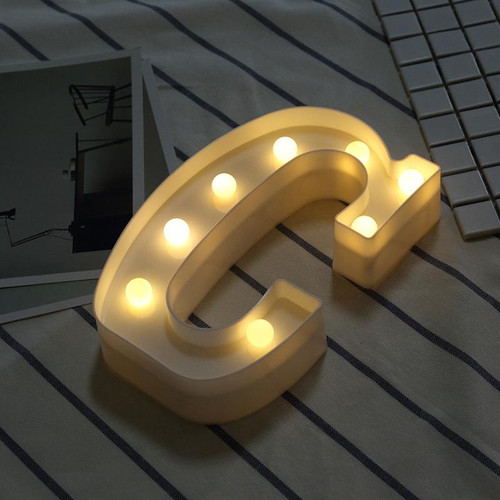 Alphabet C English Letter Shape Decorative Light, Dry Battery Powered Warm White Standing Hanging LED Holiday Light