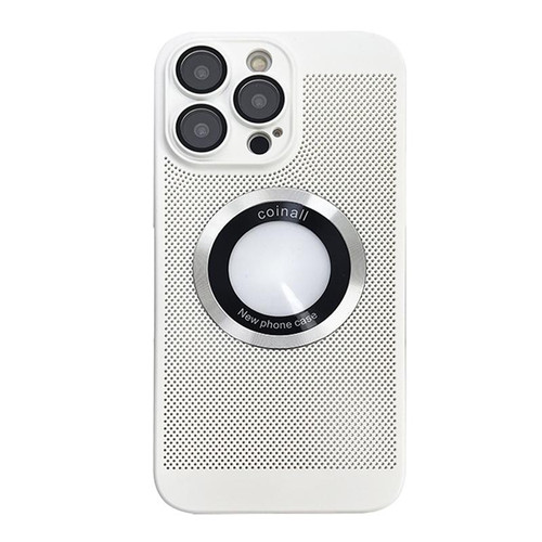 For iPhone 14 Pro Cooling MagSafe Magnifier Phone Case(White)