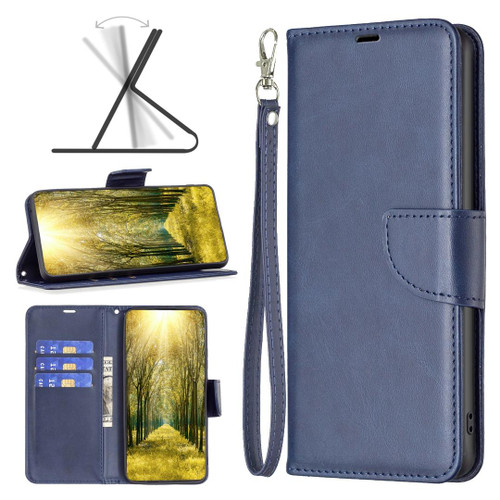 For Xiaomi Redmi Note 13 Pro Lambskin Texture Pure Color Flip Leather Phone Case(Blue)