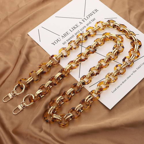 L201 Octagonal Buckle Resin Contrast Thick Chain Phone Lanyard with Spacer, Model:L201-JS-120cm