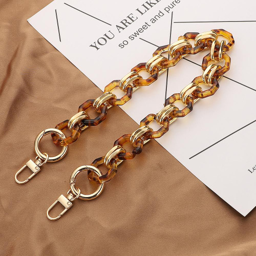 L201 Octagonal Buckle Resin Contrast Thick Chain Phone Lanyard with Spacer, Model:L201-JS-40cm