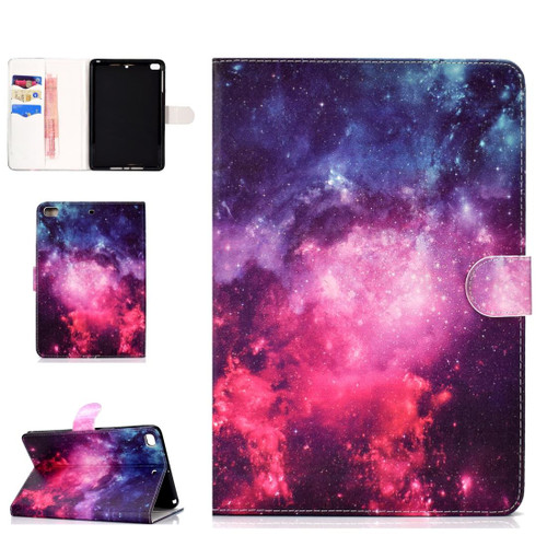 Colored Pattern Drawing Horizontal Flip PU Leather Case with Three-folding Holder & Sleep / Wake-up Function for Mini 1 / 2 / 3 / 4(Starry sky)