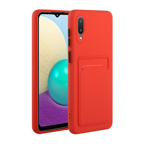 For Samsung Galaxy A02 Card Slot Design Shockproof TPU Protective Case(Red)