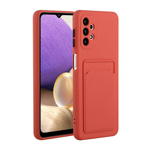 For Samsung Galaxy A32 5G Card Slot Design Shockproof TPU Protective Case(Plum Red)