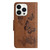 For iPhone 15 Pro Butterfly Embossed Flip Leather Phone Case(Brown)