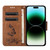 For iPhone 15 Pro Butterfly Embossed Flip Leather Phone Case(Brown)