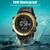 Shimei 2096 Multifunctional Men 50M Waterproof Compass Noctilucent Digital Wrist Watch(Gold)