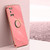 For OPPO A52 XINLI Straight 6D Plating Gold Edge TPU Shockproof Case with Ring Holder(Hawthorn Red)