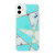 For iPhone 11 Marble Series Stars Powder Dropping Epoxy TPU Protective Case(Green White Plaid)