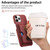 For iPhone 11 Pro Litchi Leather Oil Edge Ring Card Back Phone Case(Red)