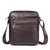 Men Cowhide Leather Crossbody Bags Vertical Shoulder Bag Business Bag(Coffee)