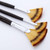3 PCS / Set Long Rod Fishtail Fan-Shaped Gouache Brush Nylon Wool Watercolor Art Brush(Black)