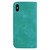 For iPhone XS Max 7-shaped Embossed Leather Phone Case(Green)